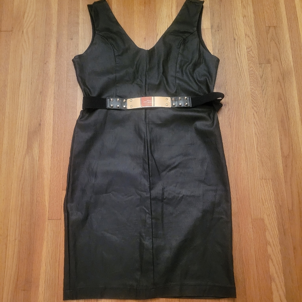 Faux Leather Dress